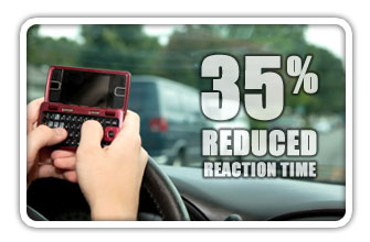 Texting while driving decreases reaction times.